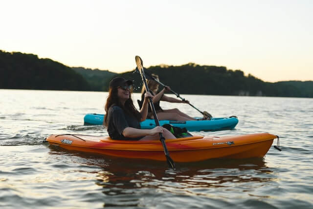 woman enjoying pelican kayak